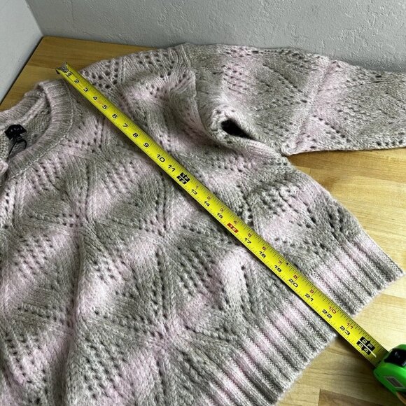 SANCTUARY Pointelle Sweater Pullover Open Knit Pink Moonlight NWT Size Large - Picture 11 of 11